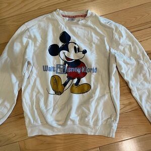 Disney White Sweatshirt with Mickey Mouse Graphic